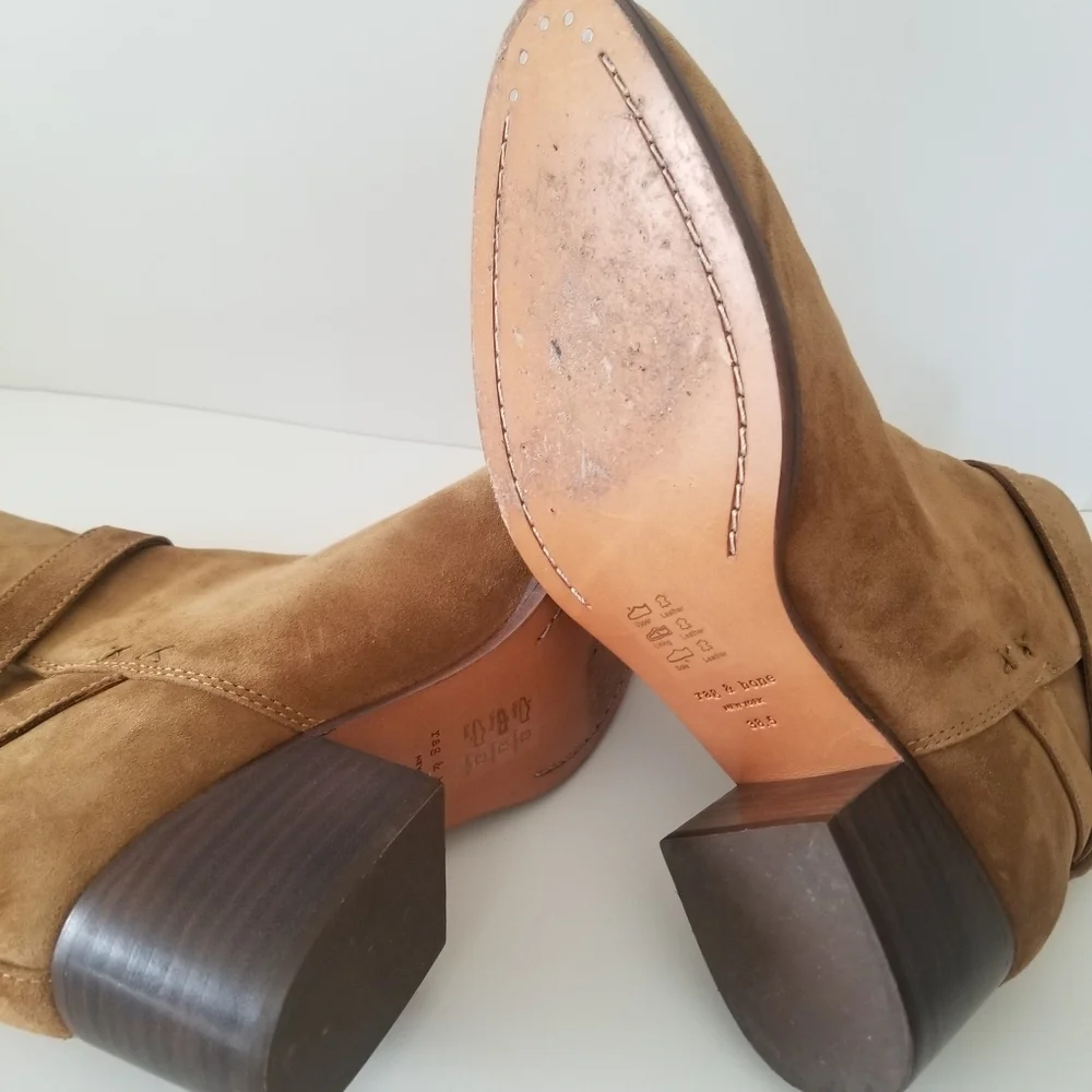 Rag & Bone walker buckled suede Ankle Boots
